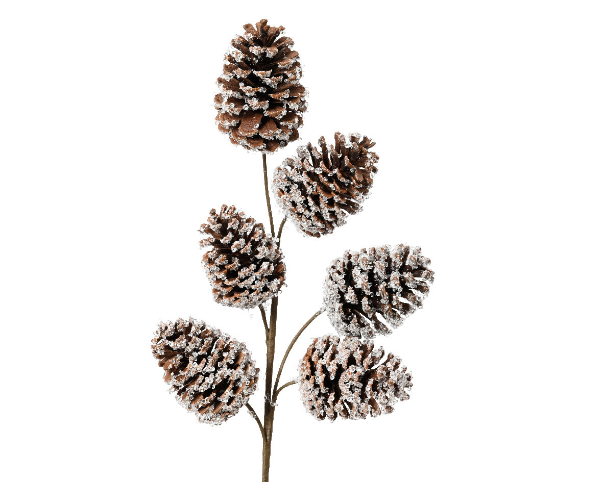 Addobbo natalizio ramo con pigne innevate Lun.16cm Lar.8cm Alt.69cm Kaemingk Addobbo natalizio ramo con pigne innevate Lun.16cm Lar.8cm Alt.69cm Kaemingk